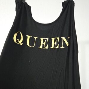 Stylish Black 'Queen' Tank Top